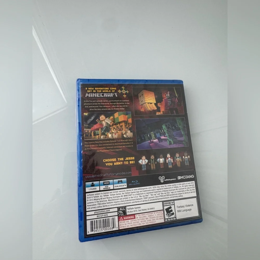 Minecraft Story Mode Season Pass Disc Multicolor PS4 Video Game New in Package